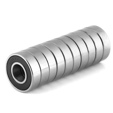 Premium 10 Pack Heavy Duty Rubber Sealed Ball Bearings 60012RS, 12x28x8mm for industrial machines and automotive use.