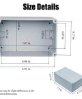 Heavy Duty Cast Aluminum Project Box With IP66 Waterproof Rating Tough As Nails High Strength Heat And Cold Resistant Junction Enclosure size details with dimensions.