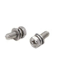20 Pack M6 X 10mm Battery Terminal Screws in 304 Stainless Steel for Motorcycle Batteries, coarse thread, 10mm hex heads, side view.