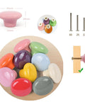 Colorful Ceramic Drawer Knobs Set Of Ten Glossy Round Cabinet Knobs For Dressers Cabinets Chests And Wardrobes Cute Playful Finish Durable And Easy To Install Perfect For Your Home DIY Makeover. 32mm x 20mm ceramic knob with 22/25/30mm screws