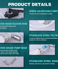 Product details of 110V Water Transfer Pump With Adjustable Speed Auto Siphon Self Priming Food Grade Pump Head And Hose