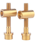 Hella Durable Grade Five Titanium M5x30mm Bolts With Smooth Flat Washers And Secure Hex Nuts in shiny gold finish