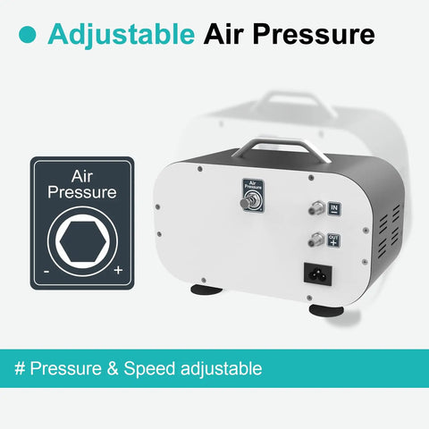 High Capacity Lab Vacuum Filtration Pump delivering 20 Liters Per Minute flow rate with precise air pressure adjustment.