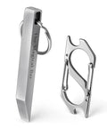 Everyday Carry Pry Bar With Carabiner Tiny Stainless Steel Multitool For Men And Women super handy on keychain shown in detail
