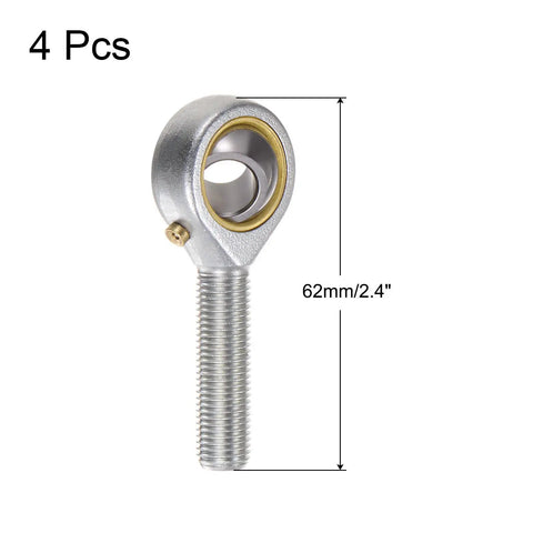 4 Pack POSB6 Male Rod End Bearings 3/8 Inch Bore 3/8-24 Right Hand Thread Self Lubricating Joint With Jam Nuts For Smooth, Flexible Motion In Your Go-To Mechanical Setups And DIY Projects. 62mm steel rod end
