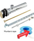 Sink Pop Up Drain Stopper Assembly With Lift Rod And Overflow In Solid Brass Lavatory Pop Up Drain For Bathroom Vanity Sink