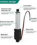 Mini 125mm stroke electric linear actuator with aluminum shell, mounting bracket, encoder and limit switch