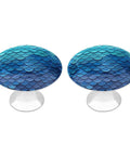 Ocean Sea Blue Round Cabinet Knobs With Screws For Dresser Kitchen Bathroom Stainless Steel Hardware Built To Last Anti Rust Finish Durable Metal Drawer Knobs Easy Install Smooth Texture Ideal For Cabinets And Drawers, 1.1 in