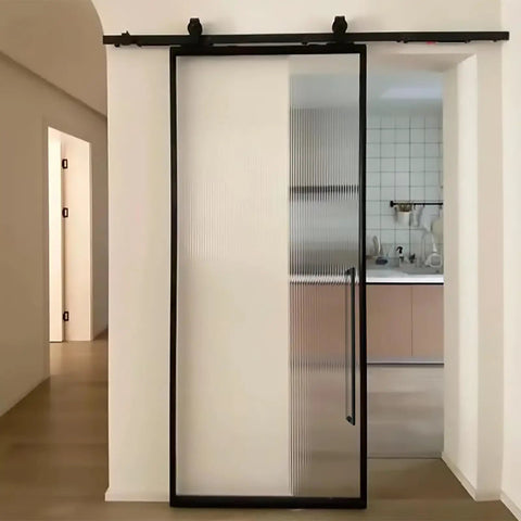 Barn Door Handle Matte Black 24 Inch Back To Back Double Sided Long Door Pull For Shower Glass Doors And Wooden Barn Doors Modern Push Pull Handle For Entryway And Home Cabinet Use Everyday on frosted glass sliding door