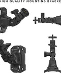 Trail Camera Mounting Bracket With One Quarter Twenty Threaded Insert 360 Degree Rotating Adjustable Holder For Outdoor Hunting Gear Game Camera Holder Monitor Stand Kit 2 Pack, shown in various positions