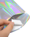 Holographic Metallic Poly Mailers Self Sealing Glitter Bags For Shipping And Packaging 4.5 By 6.5 Inch Outer Size detail