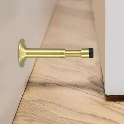 Wall Mounted Door Stopper With Hydraulic Shock Absorber, Heavy Duty Metal Door Stop In Aluminum Alloy, No Drill Installation