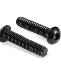 Heavy Duty Button Head Socket Cap Bolts 3/8-16 X 1-3/4 Inch 304 Stainless Steel 18-8 Allen Hex Drive Black Oxide Finish close-up view