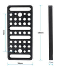 Super Solid Anodized Aluminum Cheese Plate Mounting Platform Providing Hella Versatile Quarter Inch And Three Eighth Screw Threads For Sweet Vesa Camera Video Rig Setups, showing dimensions and multiple screw holes.
