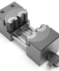 Workhorse 2.44 Inch Drill Press Vise For Small Parts Self Adjusting Fractal Design Made From Aerospace Grade Aluminum CNC Machined Precision For DIY Jewelry Model Making And Repair Holds Shapes Steady During Drilling And Sanding, isometric view