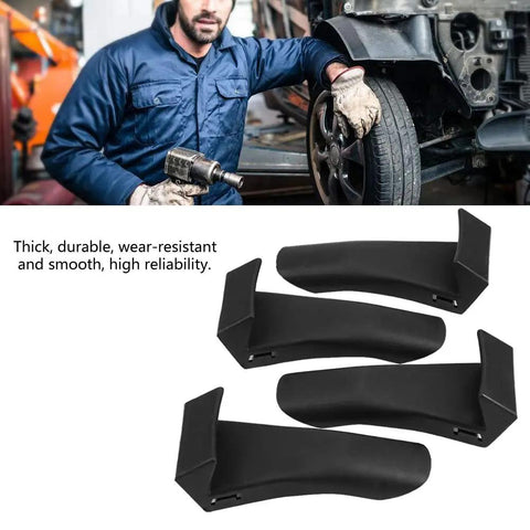 4Pcs Tire Changer Clamp Covers Jaw Protectors Guard For Tire Changer Machine Corner Model Slip On Protective Covers Made Of Durable Composite Plastic on a mechanic's workbench.