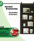 Two Panel 84 Inch Tall Sliding Barn Door With Shelf Style Look, 72 Inch Wide, 36x2 Configuration, Black Finish, front view