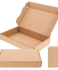 Open and closed views of 10 Pack Paper Mailing Boxes For Shipping Compact Cardboard Mailer Boxes Flat Corrugated Packing For Small Items