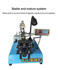 Heavy Duty Belt Type Ring Winder for Toroidal Transformers and Inductance Coils showing metal shell and control panel.