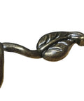 Leaf Shape Drawer Pull Handle Set In Vintage Bronze Finish Twig Branch Cabinet Hardware For Dresser Wardrobe Doors, close-up view