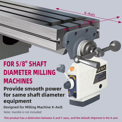 X Axis Power Feed for Milling Machine Table 110V 90W Heavy Duty Aluminum Unit Fits Most Vertical Knee Type Mills With Five Eighth Inch Shaft End And Smooth Fast Feeding