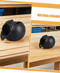 Open Top Design Indoor Outdoor Water Feature Pot For Hydroponic Plants And Fish Tanks on wooden table, black ceramic