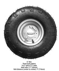 2 Pack 145/70-6 Tubeless ATV Go-Kart Mini Bike Tire with Rim, 6-Inch Wheels, Durable Nylon, Close-up View