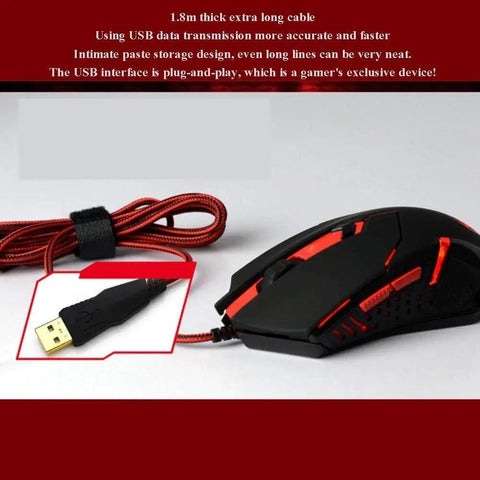 Gaming Keyboard and Mouse Set With Full Keys Backlit Wired Mechanical Keyboard USB plug-and-play gaming mouse with 1.8m cable.