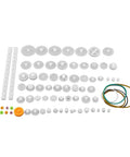 Durable Plastic Gear Kit With Pulleys Belts And Crown Gears For DIY Models And Robotics 75 Varieties Gear Set displayed