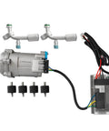 Universal A C Electric Compressor 20Cc Per Stroke 12 Volt Auto Truck Bus Air Conditioning R134a components and wiring layout.