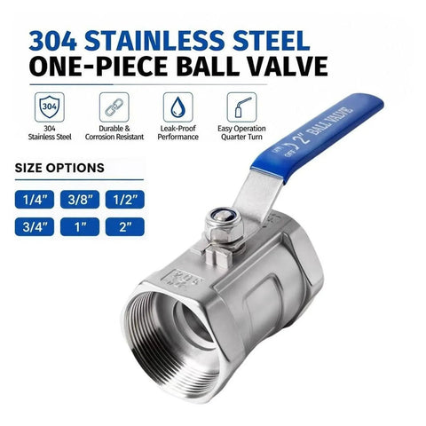 Top Shelf Female Threaded Ball Valve Switch Featuring A Hella Smooth Spin Handle For Bulletproof Fluid Shutoff And Leak Free Pipeline Work close-up on 304 stainless steel one-piece ball valve.