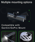 Ultra Bright Rechargeable Bike Light CL1000 for Night Rides attached to bike and helmet with multiple mounting options