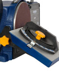 Close-up of Heavy Duty 4-Inch By 36-Inch Belt And 6-Inch Disc Sander With Cast Iron Base showing miter gauge detail