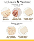 DIY Starter Waxing Kit For Home Or Pro Salon Use With All Purpose Honee Wax showcasing applicators and muslin strips.