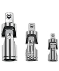Evenoonest Socket Adapter Kit Uses Chromium Vanadium Steel For 1 4 3 8 And 1 2 Inch Swivel Ratchet Extension Bars Perfect Electric Wrench Tools For Car Maintenance And Home Repairs, three sizes