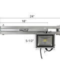 Adjustable Aluminum Swing Arm Led Industrial Work Light 2250 Lumens For Workshop Garage Shop Race Trailer And Warehouse 120 Volt Heavy Duty Lighting Built For Pros with dimensions marked