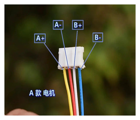 Compact Mini Linear Actuator Running Like A Dream With Precise 20 Millimeter Travel And Dependable Two Phase Four Wire Stepper Motor wiring connector with labeled pins.