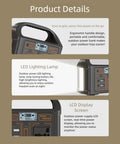 Kickass Portable Solar Power Station Packs Enough Juice To Run Phones Laptops And Tiny Appliances While Camping Or Hitting The Road. Features ergonomic design, LED lamp, and LCD display.