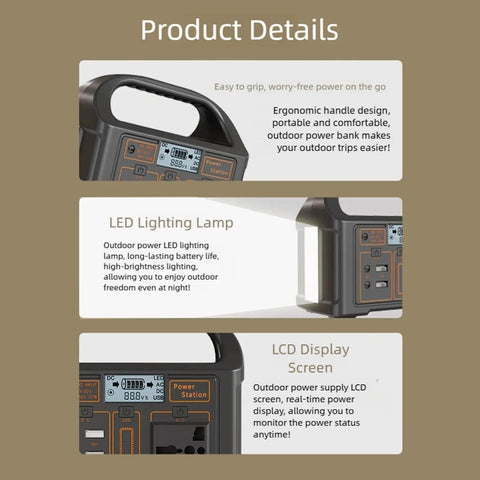 Kickass Portable Solar Power Station Packs Enough Juice To Run Phones Laptops And Tiny Appliances While Camping Or Hitting The Road. Features ergonomic design, LED lamp, and LCD display.
