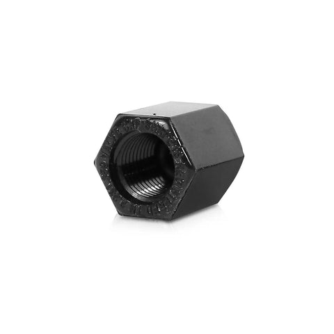 Dodge SRT Black Logo Tire Valve Stem Caps Set For Your Wheels Durable Valve Caps With Genuine Fit Sleek Black Finish Easy Install Works With Most Vehicles Part EL5050585 close-up.
