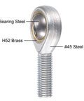 Beefy Spherical Rod End Bearing 14mm Bore M14x2.0 Right Hand Male Thread Connector Self Lubricated Heavy Duty Steel 2 Pack Go To Joint For Tough Loads And Misalignment Up To 14 Degrees, bearing steel ball and #45 steel body
