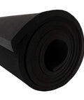 Top Shelf Neoprene Foam Rubber Sheet Roll 15 By 60 Inches By One Eighth Inch Thick rolled black neoprene foam showcasing smooth texture.