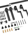 11 Foot Bypass Sliding Barn Door Hardware Kit For Double Wooden Doors With Single Track Bypass System No Sweat Install Smooth Roller Action Heavy Duty