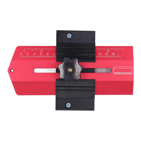 Heavy Duty Aluminum Table Saw Jig For Precision Woodworking Fence Fixture featuring clear measurement scales and slick turn knobs.