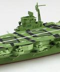 Japanese Navy Amagi Aircraft Carrier Model Kit One Seven Hundred Scale with deck details and tower, green and black design.