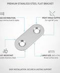 Diagram showing a Beefy Stainless Steel Right Angle Shelf Bracket L Shape Support 16.5 X 7.4 Inch for sturdy shelves and repair.
