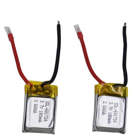 2-Pack 3.7V 150mAh Li-Poly Battery Replacement For Syma S107 S107G RC Helicopters And Mini RC Cars, 20C Discharge