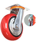 Heavy Duty Caster Wheels Top Plate Swivel With Brake Mute Polyurethane Castors for workbench furniture trolleys close-up