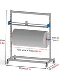 No Nonsense Heavy Duty Bubble Wrap Dispenser With Razor Blade Cutter And Locking Brake For Quick Packing And Moving Heavy Gauge Steel Mount shown with a large bubble wrap roll.