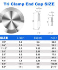 Front view of 2-inch stainless steel tri-clamp end cap (304 SS) for sanitary fittings